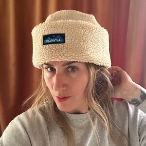 KAVU Fur Ball Beige Sherpa Hat